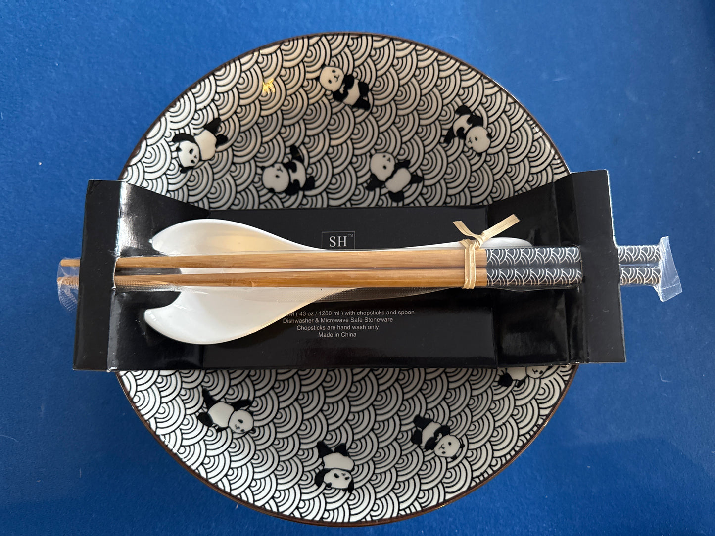 Noodle Bowl with Chopsticks & Spoon